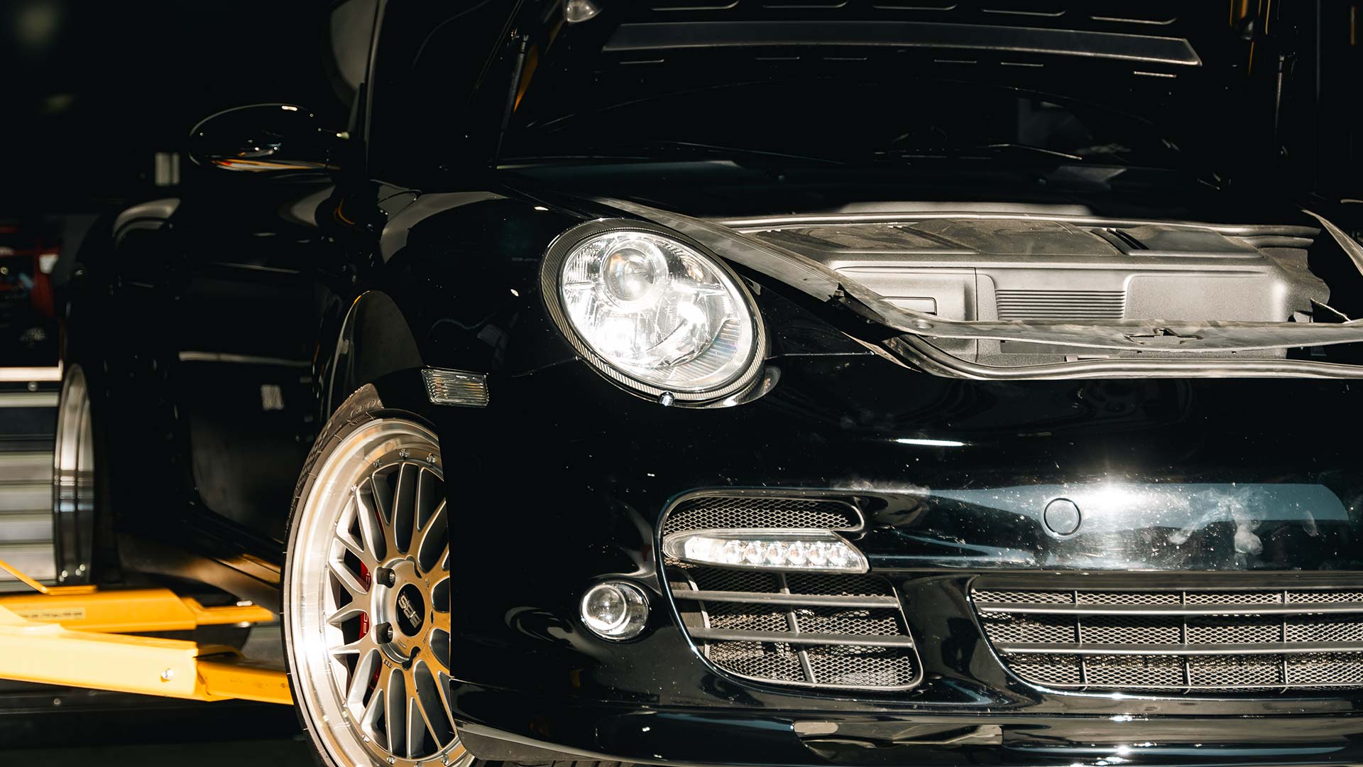 black 911 turbo s with bbs wheels