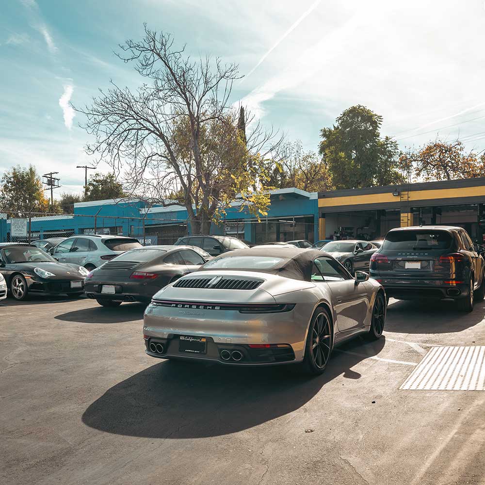 porsche cars at los angeles porsche service center