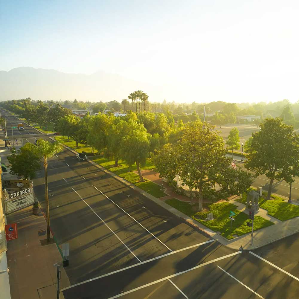 ontario california golden hour street view
