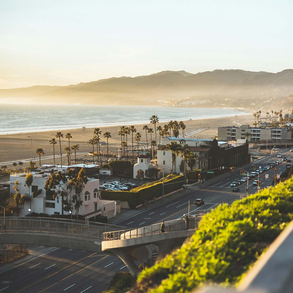 santa monica california coastline during golden hour